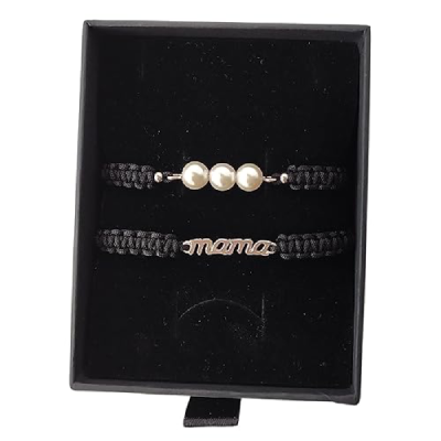 Pulsera MAMA de Plata y Perlas